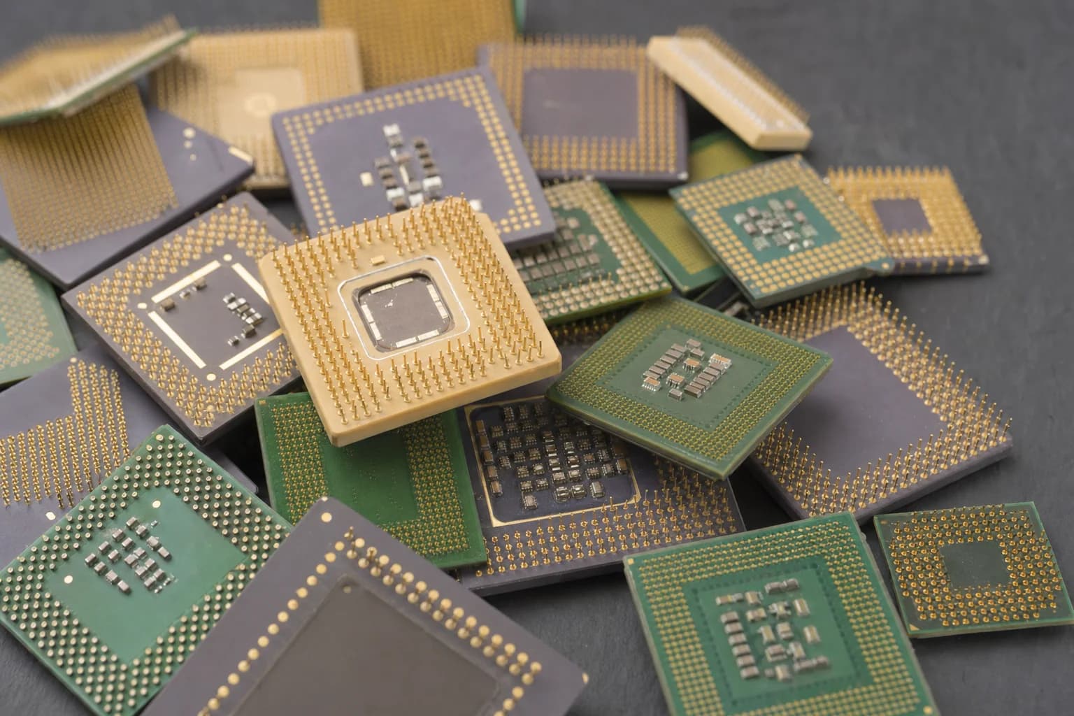 Close-up of Mixed CPU Scrap, illustrative image